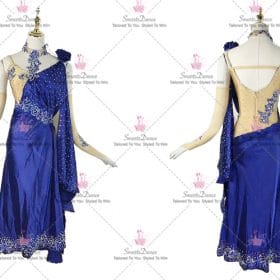 Blue Lace Elegant Latin Dance Clothes Rhythm Wear LD-SG2330