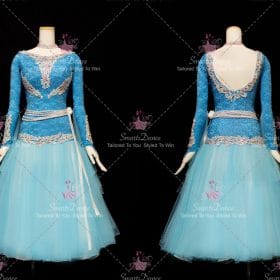 Blue Ladies Lace Ballroom Dress Dance Clothes BD-SG3346