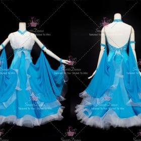 Blue Ladies Lace Ballroom Dress Dance Outfits BD-SG3376