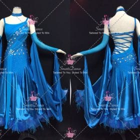 Blue Made-To-Measure Tango Dance Dresses For Women Christmas Dance Dresses BD-SG4620