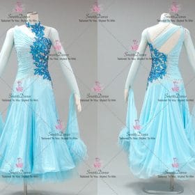 Blue Professional Ballroom Competition Dress For Dance BD-SG4265