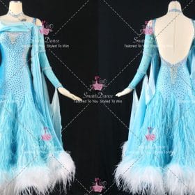 Blue Tailored Foxtrot Dance Costumes For Competition Wedding Dance Dress BD-SG4625