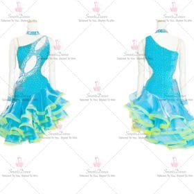 Blue Velvet Latin Dance Dress Bolero Dance Clothes LD-SG2019