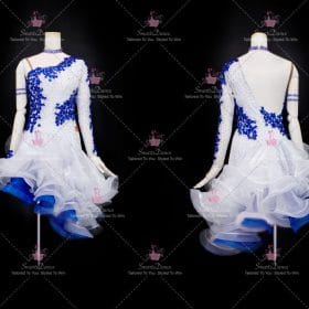 Blue Velvet Latin Dance Dress Rumba Dance Gowns LD-SG2029