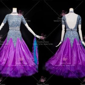 Blue and Purple Fashion Ballroom Dance Dress Chiffon Wear BD-SG3450