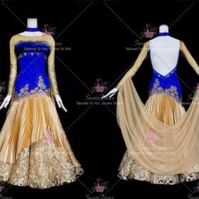 Blue and Yellow Juniors Flower Ballroom Dress Dance Clothing BD-SG3343