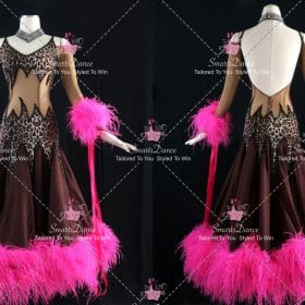 Brown And Pink Tailored Performance Dance Competition Costume Dancing Dress BD-SG4633