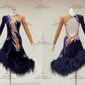 Design Black Applique Latin Dance Outfits Salsa Practice Wear LD-SG2222