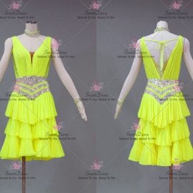 Design Yellow Chiffon Latin Dance Clothes Swing Dancing Skirt LD-SG2210