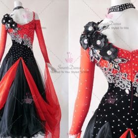 Discount Black and Red Female Ballroom Dance Dress Costumes BD-SG3512