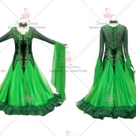 Discount Green Womens Ballroom Dance Dress Costumes BD-SG3491