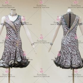 Elegant Animal Flower Latin Dance Costumes Tango Dancer Clothes LD-SG2223