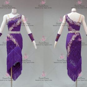 Fashion Purple Lace Latin Dance Dresses Rhythm Dancesport Costumes LD-SG2221