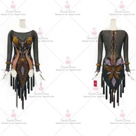 Feather Chiffon Latin Dress Bolero Dance Gown Costumes LD-SG1962