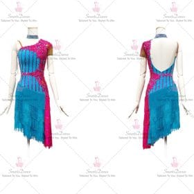 Feather Chiffon Latin Dress Jive Dance Gown Costumes LD-SG1947