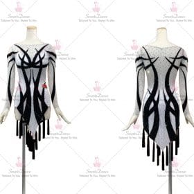 Feather Chiffon Latin Dress Merengue Dance Gown Costumes LD-SG1937