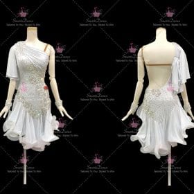 Feather Chiffon Latin Dress Paso Doble Dance Gown Costumes LD-SG1952