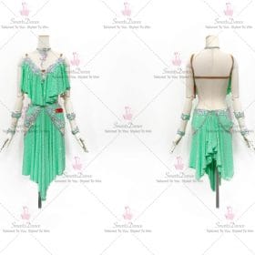 Feather Chiffon Latin Dress Samba Dance Gown Costumes LD-SG1957