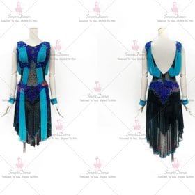Feather Chiffon Latin Dress Swing Dance Gown Costumes LD-SG1942