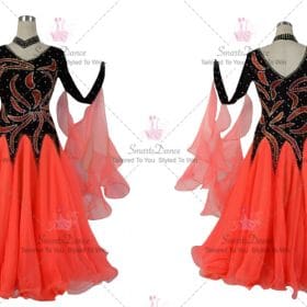 Female Ballroom Standard Dress For Sale Dance Costumes Black and Red BD-SG3874