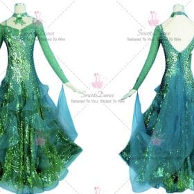 Female Ballroom Standard Dress For Sale Dance Outfits Green BD-SG3850