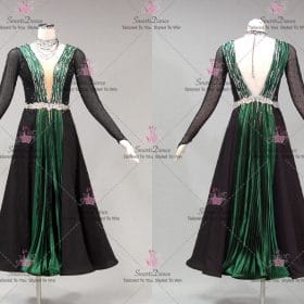 Female Black And Green Latin Dancing Dress Latin Gown Mambo Chacha Dance Outfits LD-SG2237