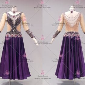 Female Black And Purple Latin Dancing Dress Latin Gown Mambo Chacha Dance Wear LD-SG2279