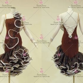 Female Black And Red Latin Dancing Dress Latin Gown Bachata Flamenco Dance Outfits LD-SG2267