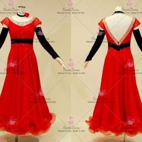 Female Black And Red Latin Dancing Dress Latin Gown Merengue Paso Doble Dance Dresses LD-SG2261