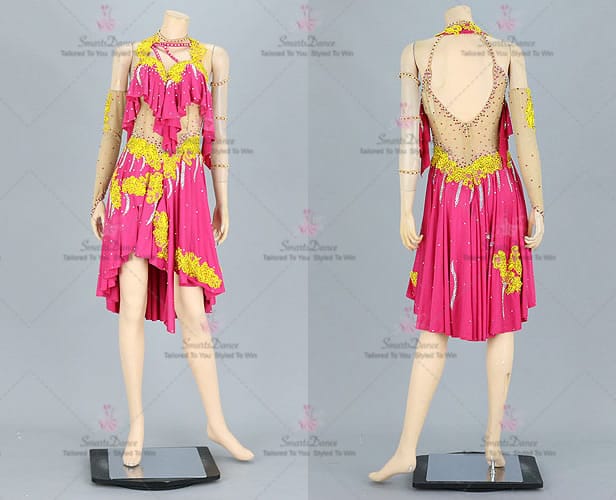 Flower Womens Latin Dress Paso Doble Rhythm Dance Outfits LD-SG2179