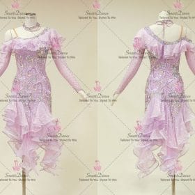 Formal Pink Chiffon Latin Dance Clothes Jive Dancing Wear LD-SG2215