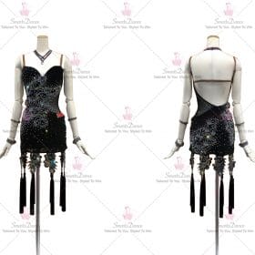 Fringe Satin Latin Dress Merengue Dance Gown Costumes LD-SG1951