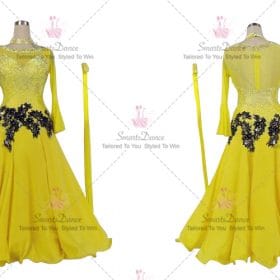 Girls Ballroom Standard Dress For Sale Dance Clothing Yellow BD-SG3866