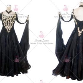 Girls Ballroom Standard Dress For Sale Dance Costumes Black BD-SG3902