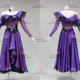 Girls Black And Purple Latin Dancing Dress Latin Gown Tango Swing Dance Clothes LD-SG2235