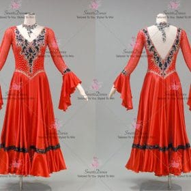 Girls Black And Red Latin Dancing Dress Latin Gown Merengue Paso Doble Dance Outfits LD-SG2247