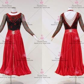 Girls Black And Red Latin Dancing Dress Latin Gown Samba Rumba Dance Dresses LD-SG2271