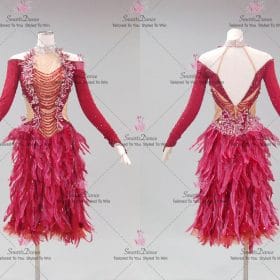 Girls Red Latin Dancing Dress Latin Gown Rhythm Salsa Dance Costumes LD-SG2283