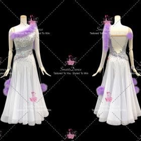 Gray Foxtrot Dance Costumes For Competition Wedding Dance Dress BD-SG4529