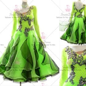 Green Affordable Custom Made Formal Ballroom Dancing Outfits BD-SG3941