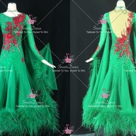 Green And Red Made To Order Viennese Waltz Custom Dance Costumes Dresses For Dancing BD-SG4623