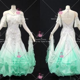 Green And White Ballroom Smooth Dance Dresses Dancing Queen Dress BD-SG4515