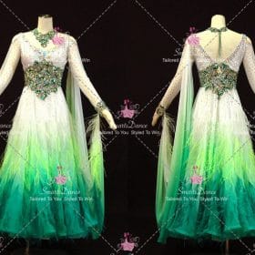 Green And White Chiffon Swarovski Dancing Dresses Dresses For Homecoming Dance BD-SG4452
