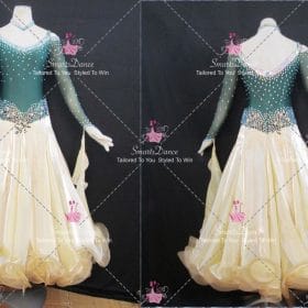 Green And Yellow Bespoke Waltz Womens Dance Costumes Dancer Dresses BD-SG4610