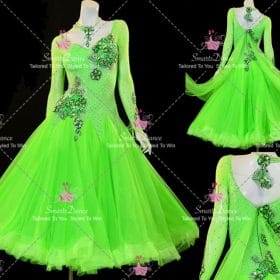 Green Applique Swarovski Competition Dance Costumes Dress Dance BD-SG4404