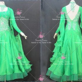 Green Bespoke Swing Competitive Dancing Costumes Dance Dress Costume BD-SG4594