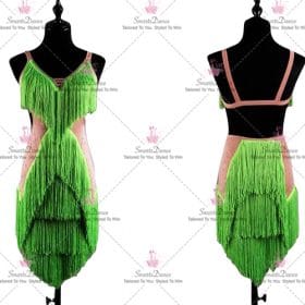 Green Chiffon Harmony Latin Dance Wear Swing Outfits LD-SG2319