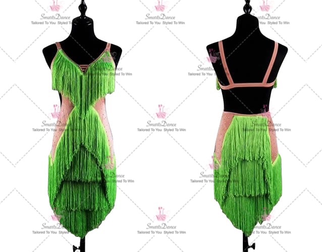 Green Chiffon Harmony Latin Dance Wear Swing Outfits LD-SG2319