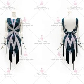 Green Feather Latin Dance Dress Rhythm Dancer Costumes LD-SG1967