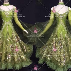 Green Flower Crystal Dancing Dresses Dresses For Homecoming Dance BD-SG4420